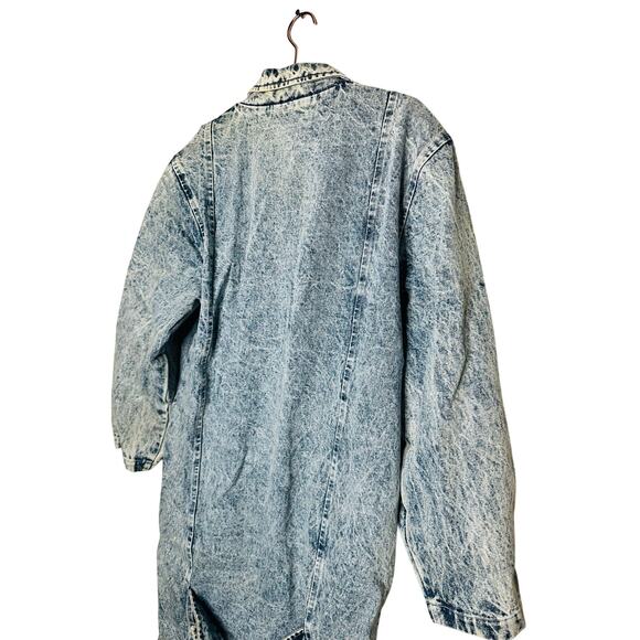 DANIEL Vintage Long Acid Washed Denim Duster Rancher Style Coat Size Medium - Picture 12 of 12